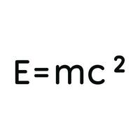 Simple Line Art Physics Equation Energy Mass Equivalence Illustration vector