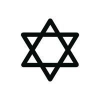 Simple Line Style Star of David Outline Religious Symbol Icon vector
