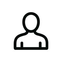 Simple Outline Human Figure Profile Minimalist User Account Icon vector