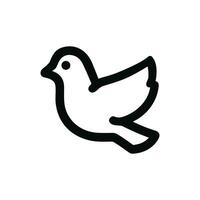 Simple Outline Flying Bird Illustration Minimalist Design Element Icon vector