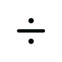 Minimalist Bold Division Symbol Graphic Math Operation Element vector