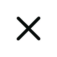 Simple Minimalist Line Style Cross Mark Symbol Element Sign Icon vector
