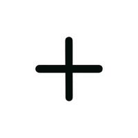 Simple Rounded Line Add Plus Sign Shape Graphic Icon vector