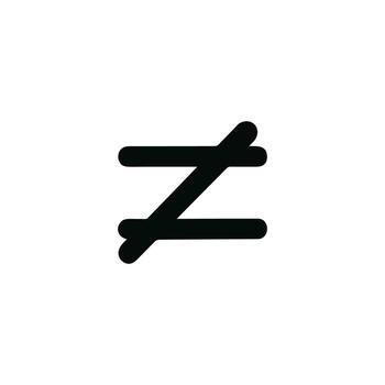 Simple Line Style Not Equal Sign Shape Graphic Element vector
