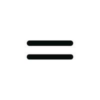 Minimalist Bold Equal Symbol Sign Shape Graphic Element Icon vector