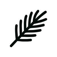 Minimalist Handdrawn Branch of Evergreen Tree Element Icon Symbol vector