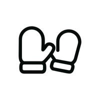 Simple Outline Pair of Mittens Winter Season Apparel Icon vector
