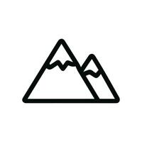 Outline Minimalist Mountain Range with Snowy Peaks Shape Line Icon vector