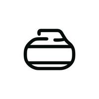 Minimalist Line Drawing Curling Stone Icon Design for Sports and Games vector