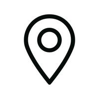 Simple Outline Location Pointer Minimalist Style Black and White Icon vector
