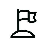 Minimalist Lineart Pennant on Hill Icon Design Element Illustration vector
