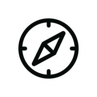 Minimalist Outline Compass Directional Tool Navigation and Orientation Icon Symbol vector