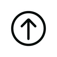 Simple Line Upward Arrow Inside Circle Direction Indicator Symbol Icon vector