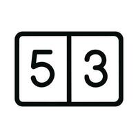 Minimalist Outline Rounded Corner Scoreboard Displaying Number Five and Three Icon vector