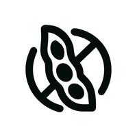 Minimalist Outlined Soybean Pod Food with Circle Shape Healthy Icon vector