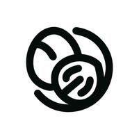 Simple Line Art Rose Flower Shape Handdrawn Icon vector
