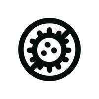 Simple Line Style Virus Stop Sign Symbol Graphic Illustration vector
