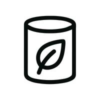 Simple Outline Container with Leaf Icon Symbol of Natural Product vector