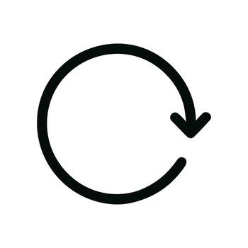 sencillo línea estilo circular flecha rotación actualizar símbolo icono vector