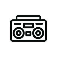 Simple Line Art Vintage Portable Radio Music Player Icon Symbol vector