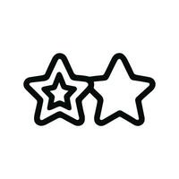 Handdrawn Outline Double Star Shape Decorative Element Icon vector