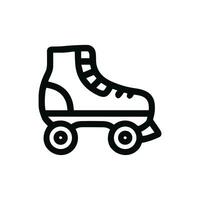 Simple Outline Roller Skate Icon Side View Isolated Element vector