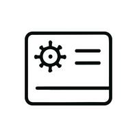 Outline Simple Covid19 Certificate Card Information Document Icon Design vector