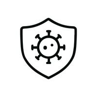 Simple Outline Virus Protection Shield Symbol Prevention and Defence Icon vector