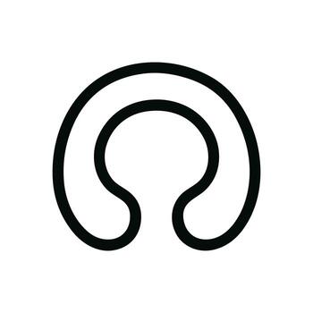 Simple Outline Open Circle Geometric Shape Graphic Design Element vector