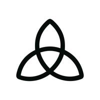 Simple Outlined Triquetra Knot Celtic Symbol Mystical Sign Shape Icon vector
