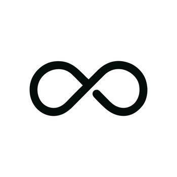 Simple Bold Line Infinity Symbol Shape Loop Icon Element vector
