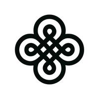 Elegant Outline Interwoven Circle Knot Shape Abstract Illustration vector