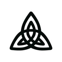 Simple Outlined Triquetra Knot with Overlapping Lines Celtic Trinity Symbol vector