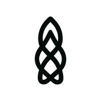 Minimalist Handdrawn Interwoven Celtic Knot Shape Graphic Element vector