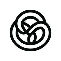 Minimalist Outline Pretzel Shape Food Item Simple Line Art Icon vector