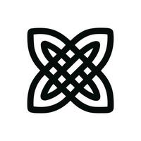 Simple Line Celtic Knot with Four Leaves Abstract Decorative Element vector