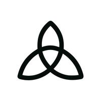 Simple Outline Triquetra Knot Celtic Trinity Symbol Mystical Icon Graphic vector