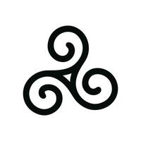 Simple Line Triskele Symbol Celtic Spiral Graphic Design Element vector