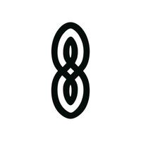Simple Line Art Infinity Loop Eight Shape Minimalist Graphic Element vector