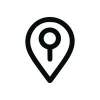 Simple Line Style Location Pointer with Magnifying Glass Icon Symbol vector