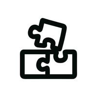 Minimalist Outline Solution Puzzle Game Piece Icon Graphic Illustration vector