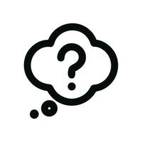 Minimalist Outline Thinking Bubble with Question Mark and Dots Icon vector