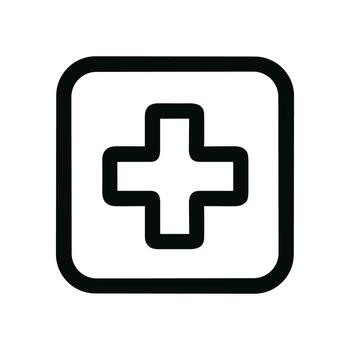 contorno redondeado cuadrado forma más firmar añadir botón icono elemento vector