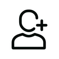 Simple Line Style Add Person User Interface Sign Symbol Icon vector