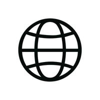 Simple Outline Globe Grid Sphere Earth Planet World Icon Symbol vector