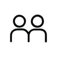 Minimalist Outline Two People Icon Design for Social Connection and Collaboration vector