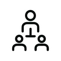 Minimalist Outline Group Hierarchy Leader Relationship Business Thin Line Icon vector