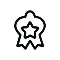 Minimalist Outline Star Award Badge with Ribbon Icon Symbol Design vector