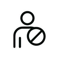 Simple Outline Person with Stop Sign Shape Minimalist Icon Graphic vector