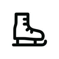 Simple Line Art Ice Skate Winter Activity Outline Icon Graphic vector